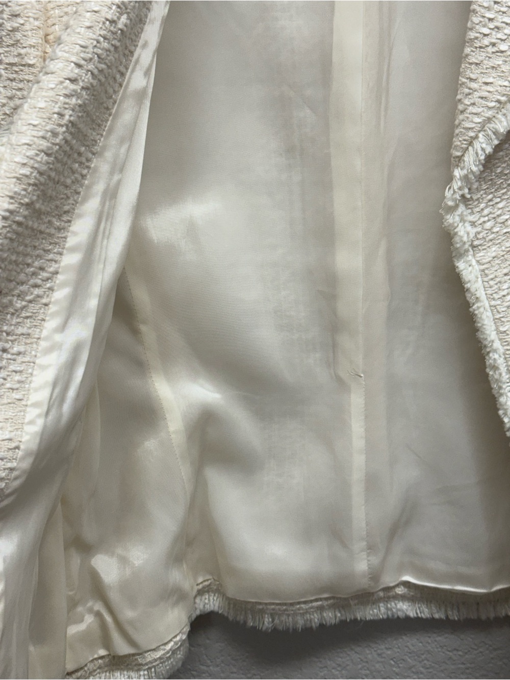 Kasper Women's Cream Textured Open-Front Jacket size 14 Pit 21” X L 26” tweed - Picture 4 of 9
